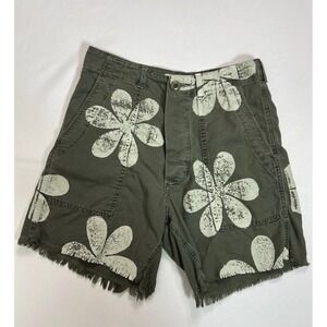 The Great. The Vintage Army Shorts Olive Green Daisy Stamp Festival Size 24